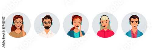 Vector character illustration hotline Call center