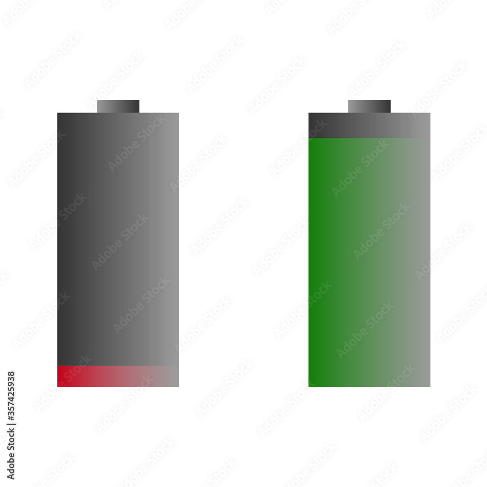Full and empty battery