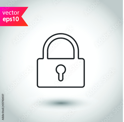 Lock vector icon. Private lock flat sign design. EPS 10 flat symbol pictogram