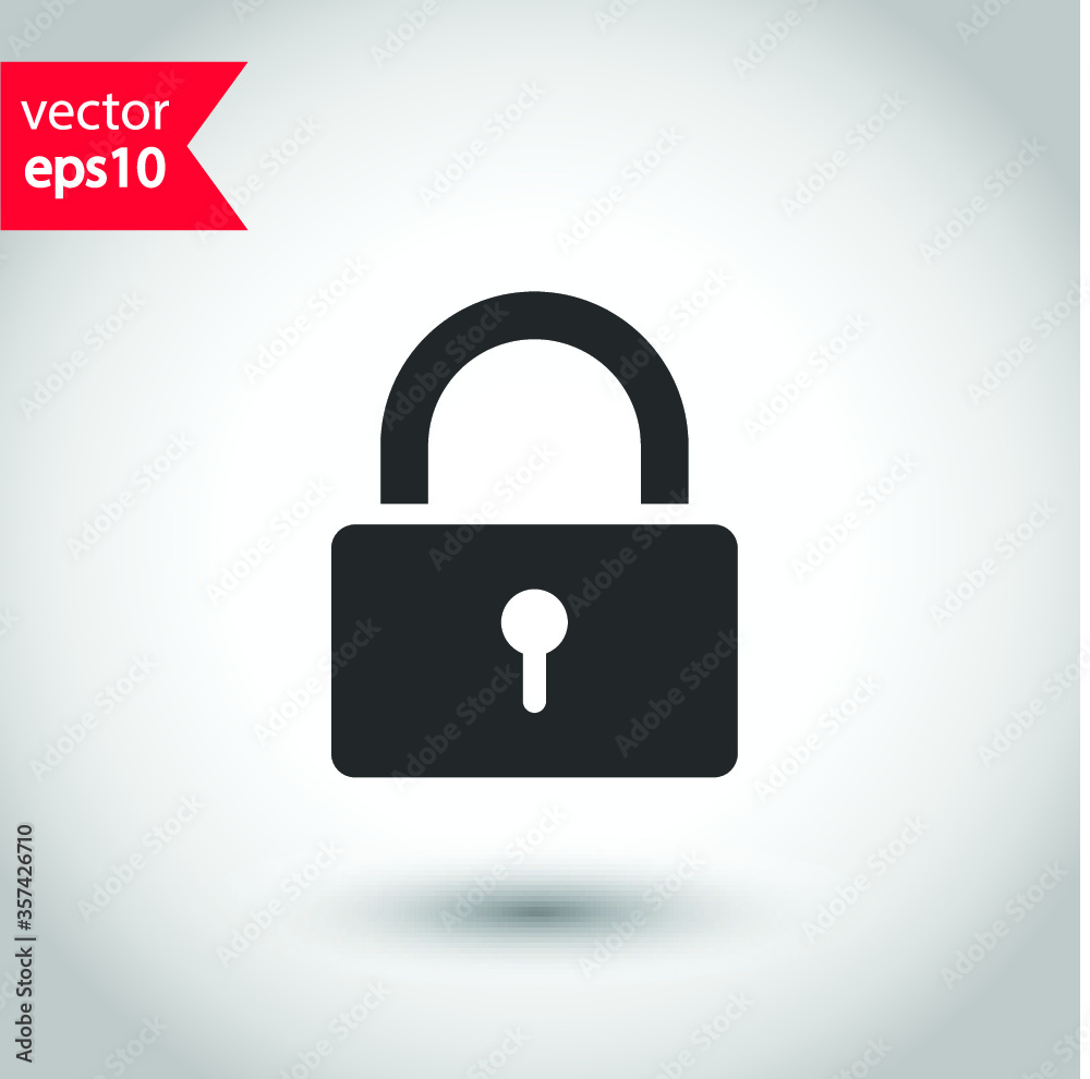 Lock vector icon. Private lock flat sign design. EPS 10 flat symbol pictogram Lock vector icon. Private lock flat sign design. EPS 10 flat symbol pictogram