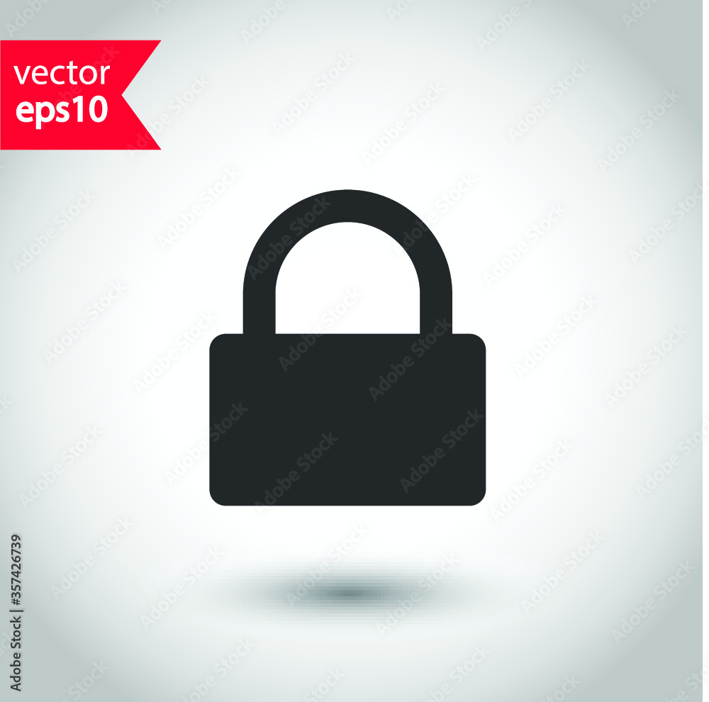 Lock vector icon. Private lock flat sign design. EPS 10 flat symbol pictogram Lock vector icon. Private lock flat sign design. EPS 10 flat symbol pictogram