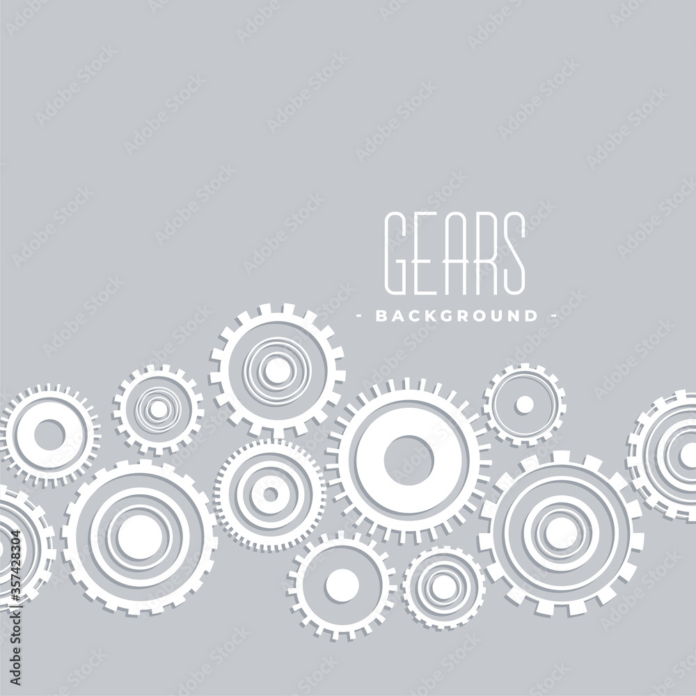 gray background with white gears connection design