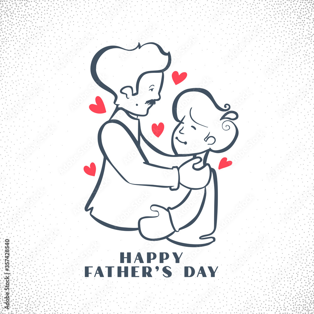 happy fathers day illustration with dad and son happy fathers day illustration with dad and son