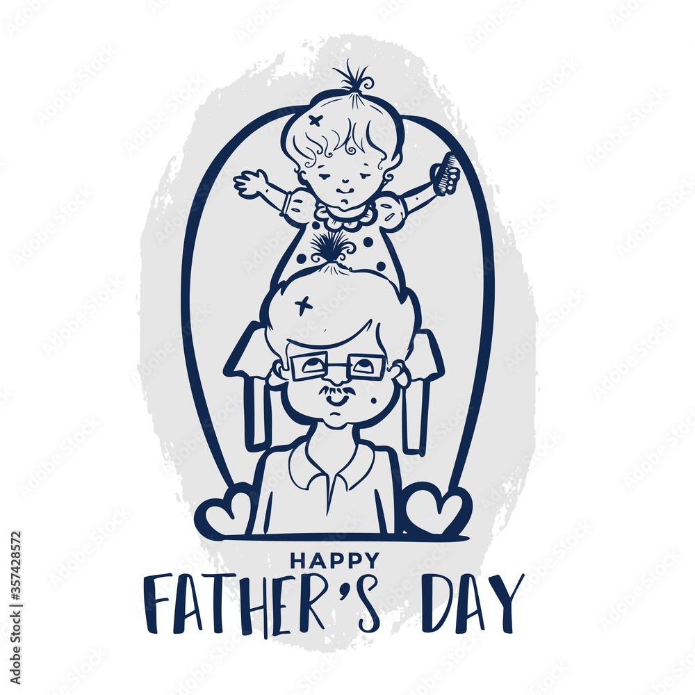 happy fathers day doodle style card design background
