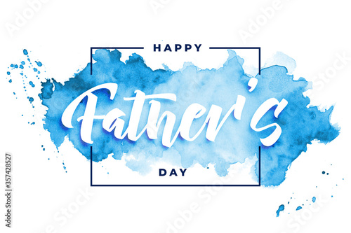 happy fathers day watercolor card background design