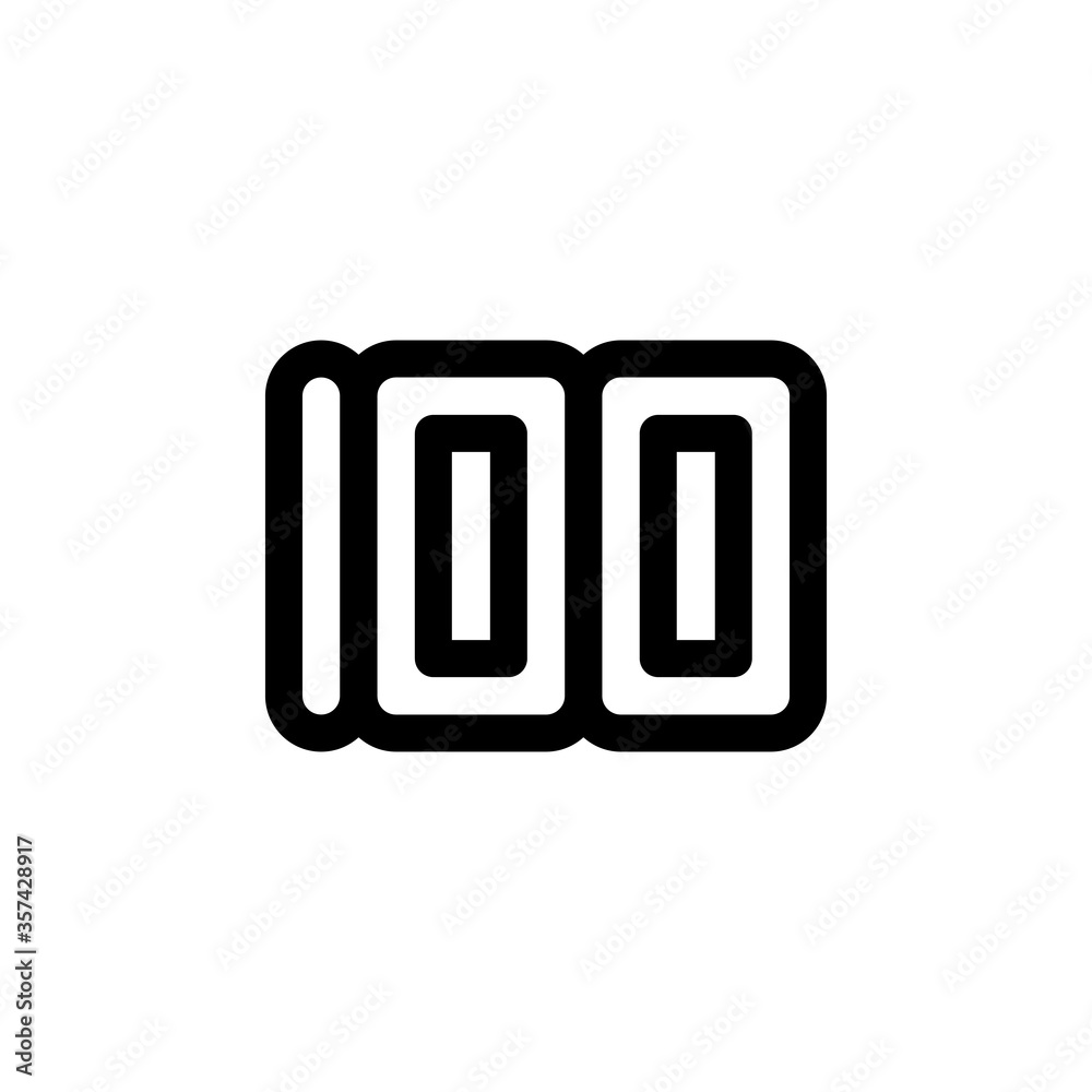 Number 100 icon design on white background