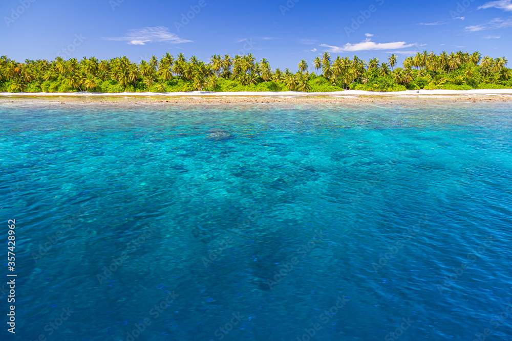 Beautiful beach nature. Exotic nature view, white sand, palm trees and amazing sea. Summer holiday and vacation concept background. Inspirational tropical landscape coral reef and amazing ocean water
Beautiful beach nature. Exotic nature view, white sand, palm trees and amazing sea. Summer holiday and vacation concept background. Inspirational tropical landscape coral reef and amazing ocean water