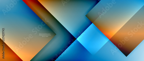 Square shapes composition, fluid gradient geometric abstract background. 3D shadow effects, modern design template