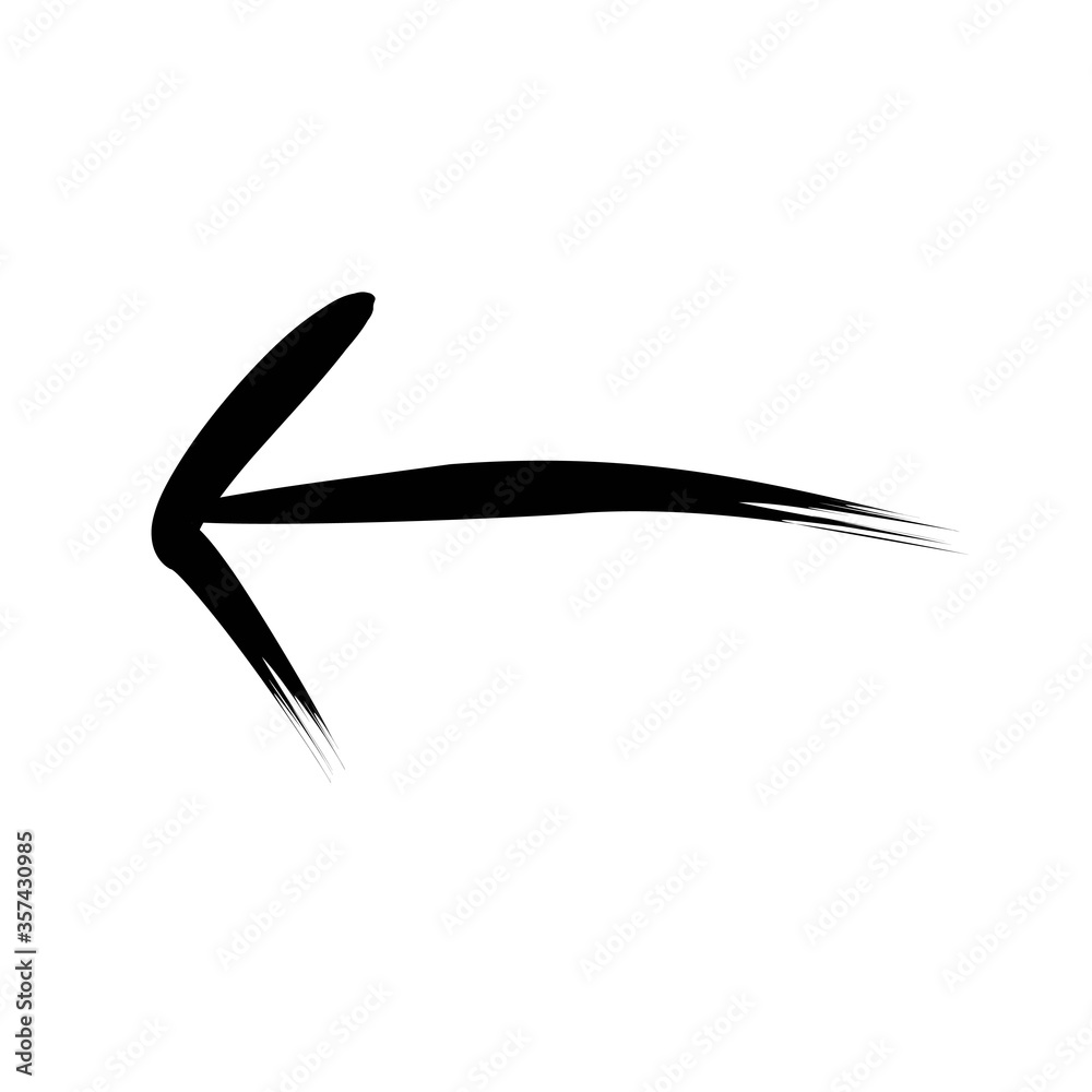 bold left arrow brush style hand drawn vector bold left arrow brush style hand drawn vector