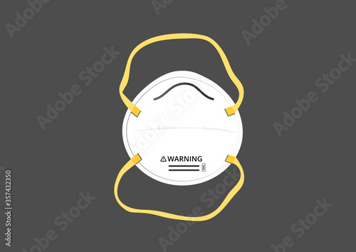 N95 face mask vector isolated on dark background