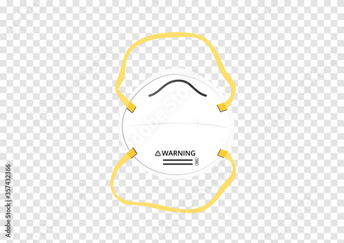 N95 face mask vector isolated on transparency background