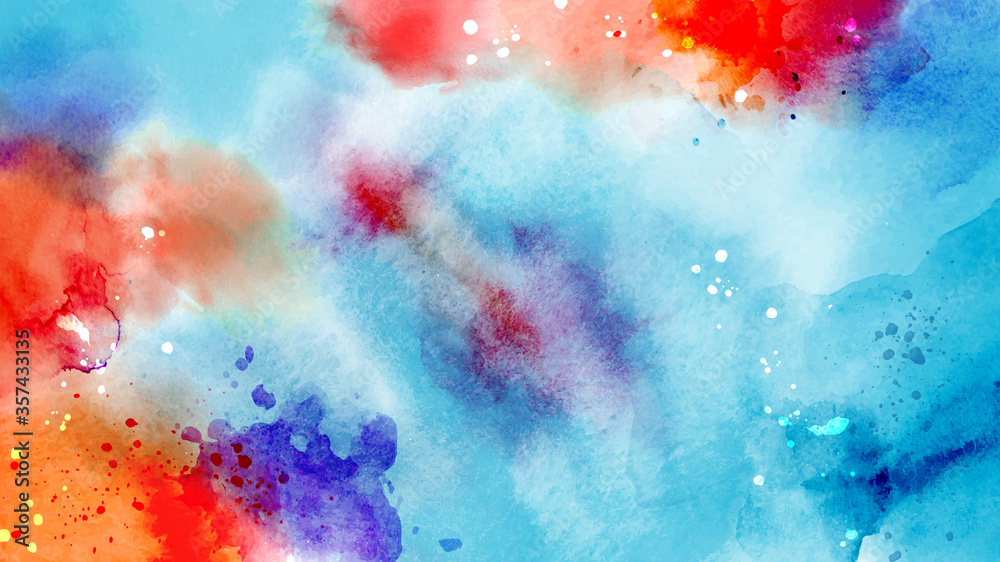 Abstract surface bright colorful of splash watercolor