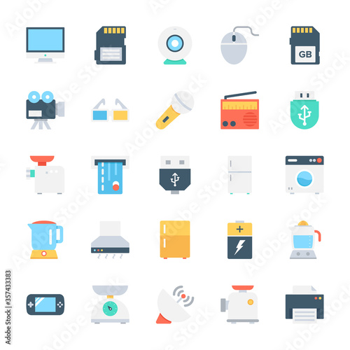 
Electronics Colored Vector Icons 1
