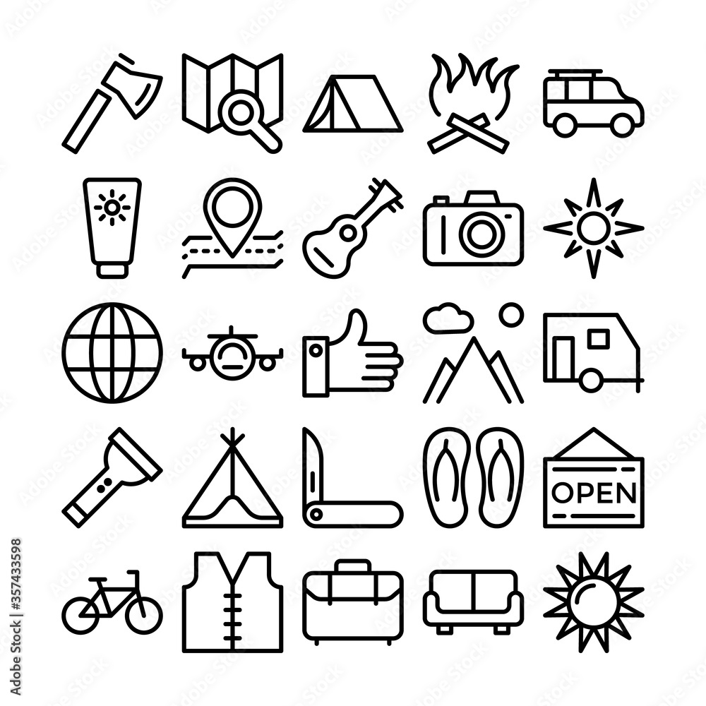 Fototapeta premium Summer and Travel Vector Icons 3