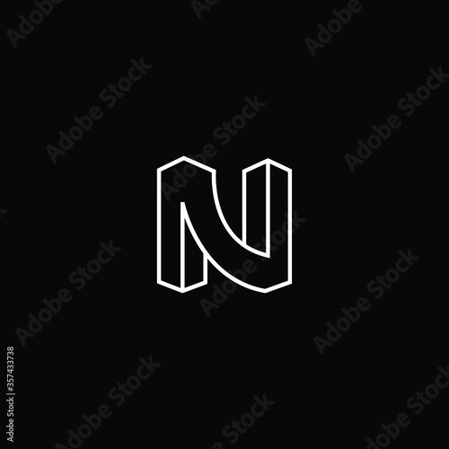 Professional Innovative 3D Initial N logo and NN logo. Letter N NN Minimal elegant Monogram. Premium Business Artistic Alphabet symbol and sign