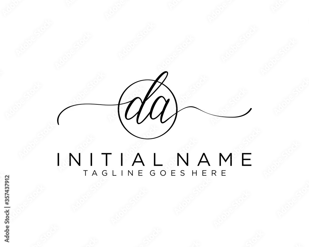 Initial D A handwriting logo vector. Hand lettering for designs Initial D A handwriting logo vector. Hand lettering for designs