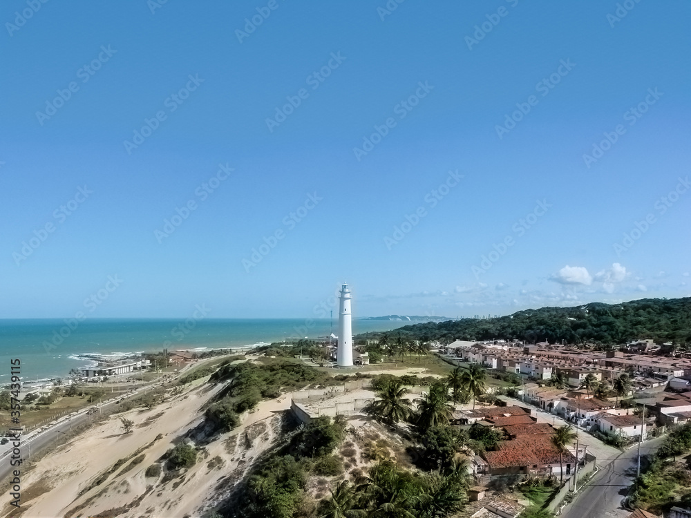 Panoramic View of Mãe Luiza Lighthouse with Morro do Careca in the background
