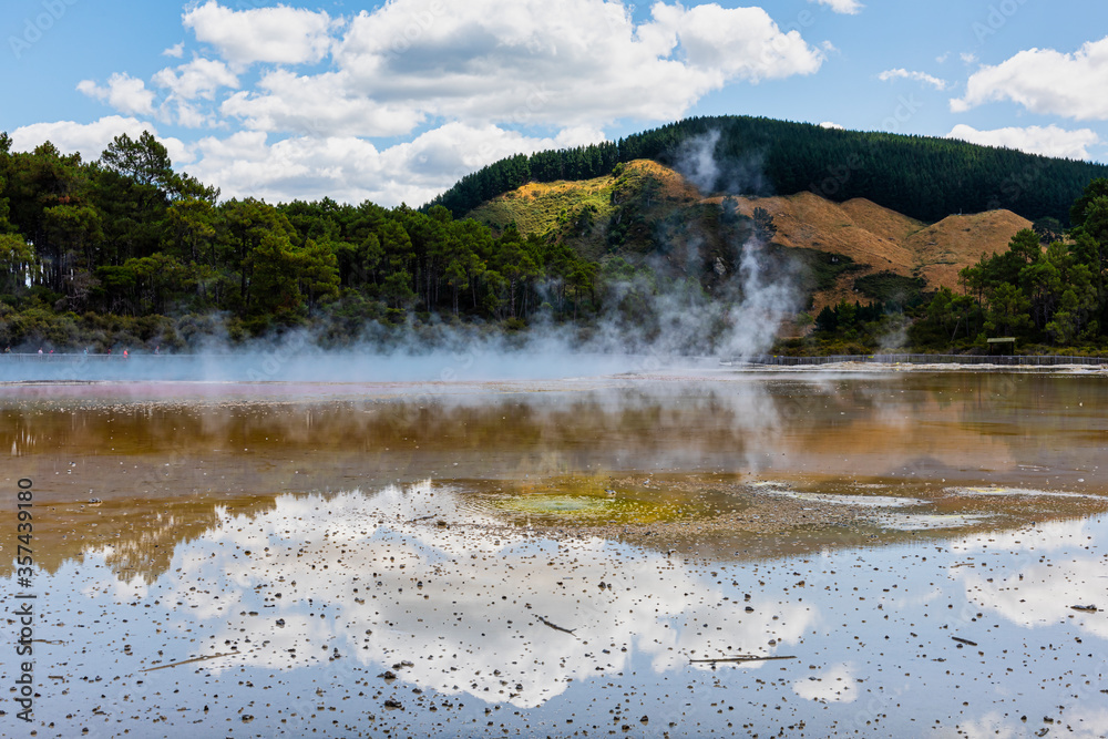 Wai-o-tapu coloured lakes in Rotorua, New Zealand Wai-o-tapu coloured lakes in Rotorua, New Zealand