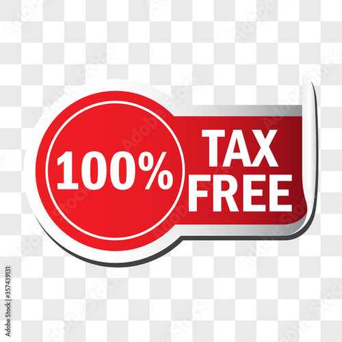 100 percentage tax free sticker isolated on white background. vector illustration 
