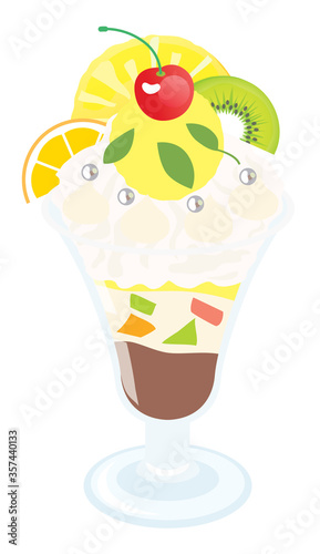 parfait illustration 09 pineapple kiwi fruit