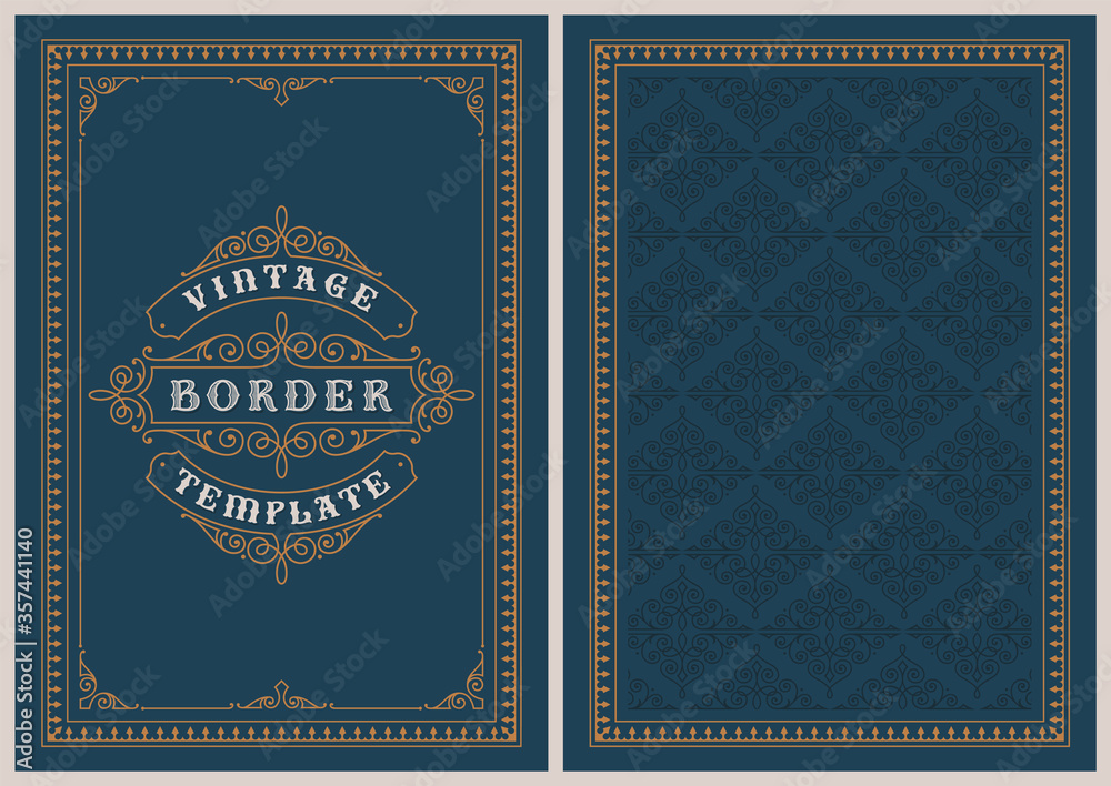 A postcard template in vintage style, perfect for christmas cards, wedding invitations, and many other uses.