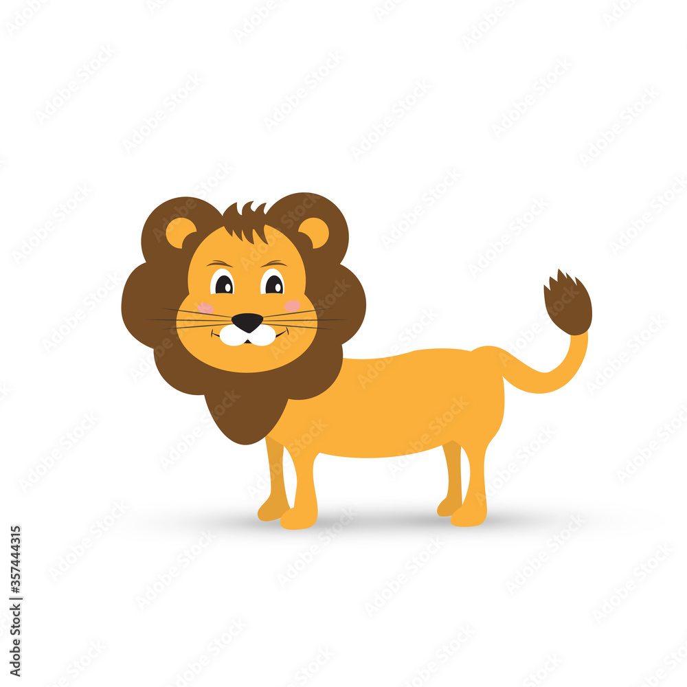 Cute lion cartoon design isolated on white background Cute lion cartoon design isolated on white background