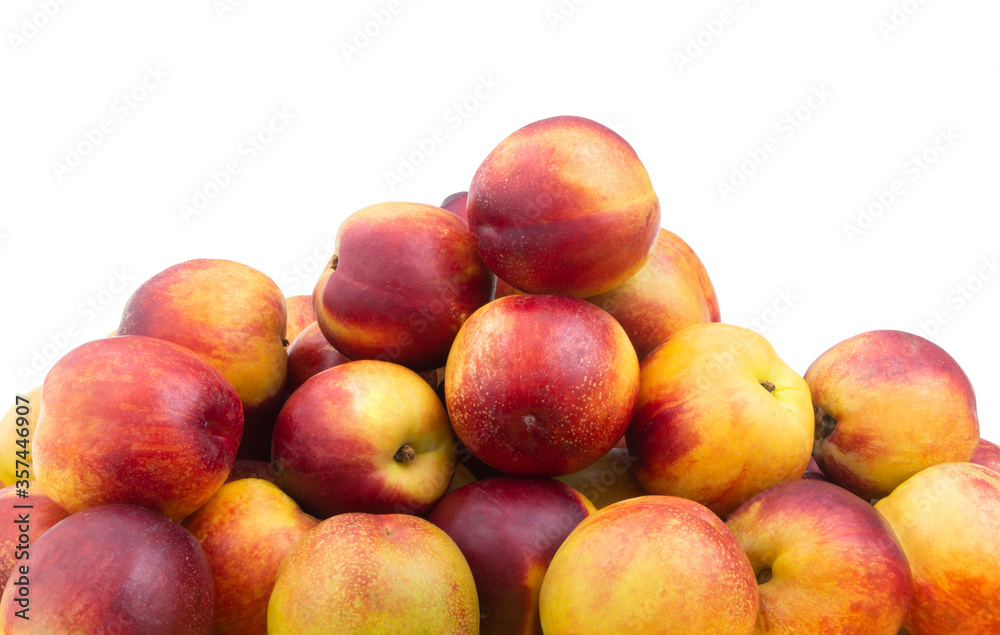 Fresh nectarines isolated on white background Fresh nectarines isolated on white background