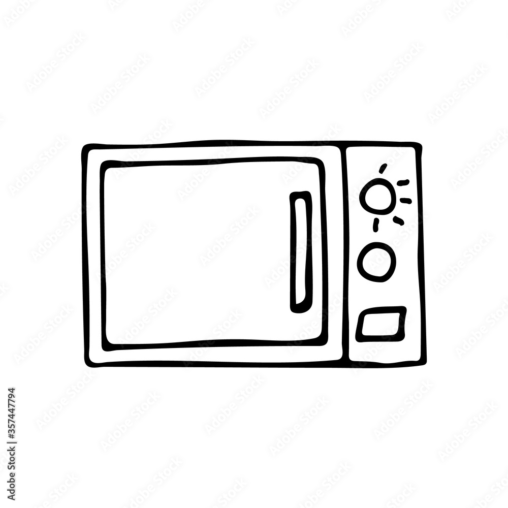 Doodle microwave icon in vector. Hand drawn microwave icon in vector Doodle microwave icon in vector. Hand drawn microwave icon in vector