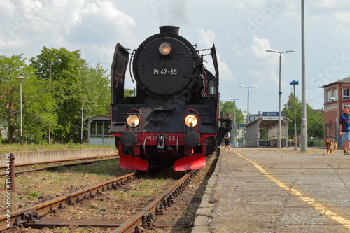 steam locomotive at the station