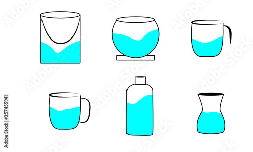 set of water containers , glasses