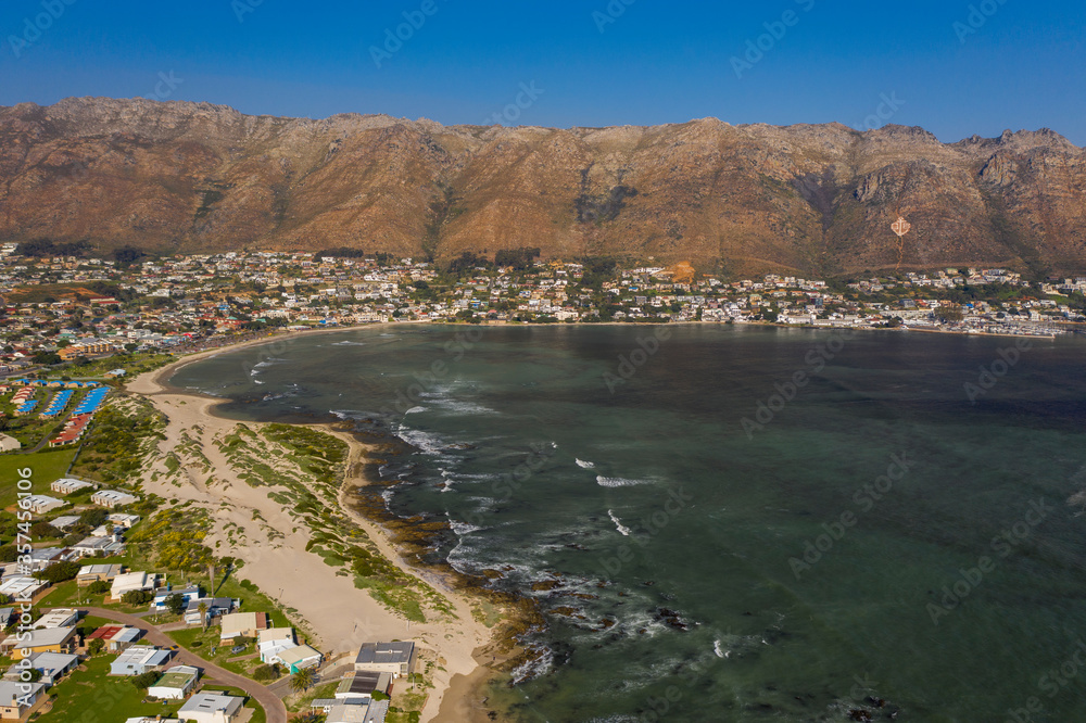 Aerial view of the ocean front community of Gordon's Bay, South Africa
