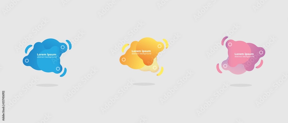Set of abstract liquid shape. Fluid flat color design vector illustration template Set of abstract liquid shape. Fluid flat color design vector illustration template