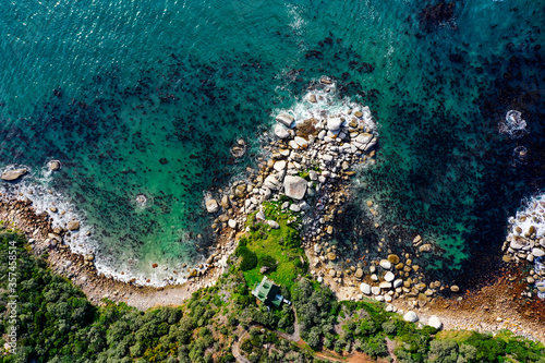 Aerial view of the ocean near Cape Town  South Africa