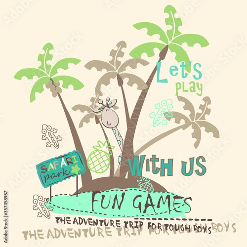 Funny island for game vector character illustration
