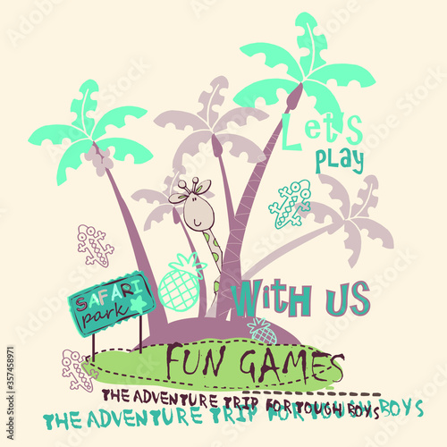 Cute little island for adventure vector character illustration