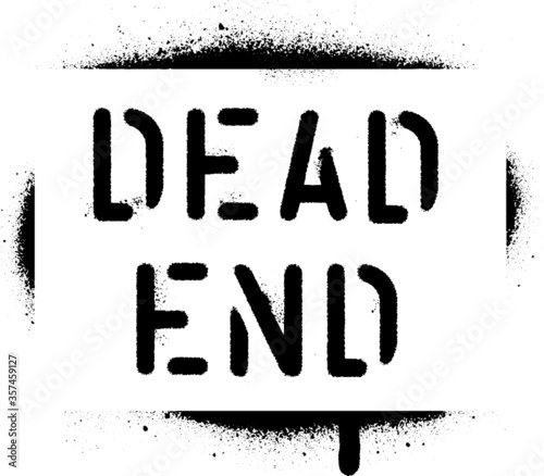 Dead End Street Sign. Spray paint graffiti stencil.