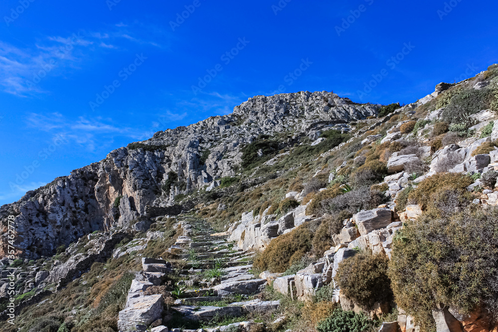A craggy hill slope in the island of Amorgos 