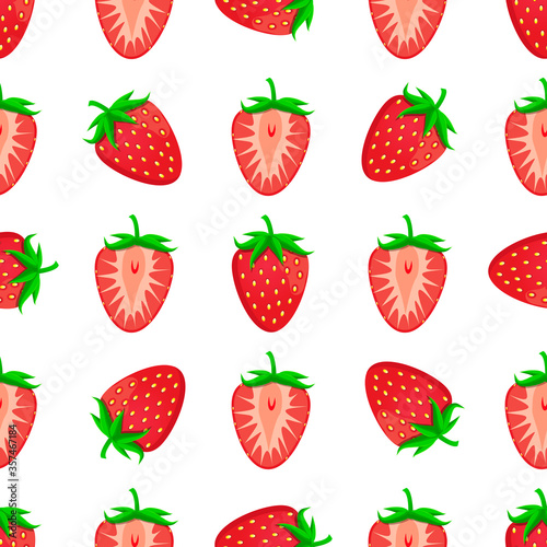 Theme big colored seamless strawberry