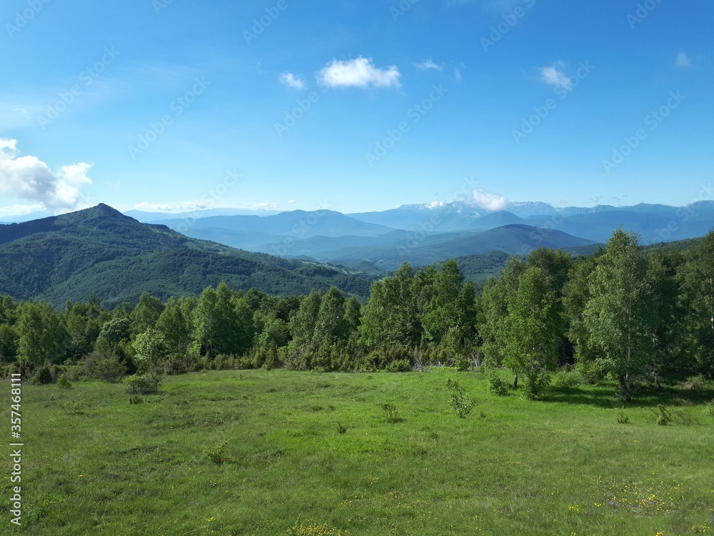 mountain landscape with blue sky