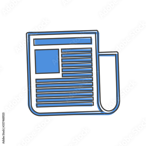 Vector news icon. Newspaper news cartoon style on white isolated background.