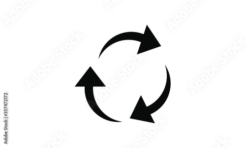 Recycle symbol silhouette in black 