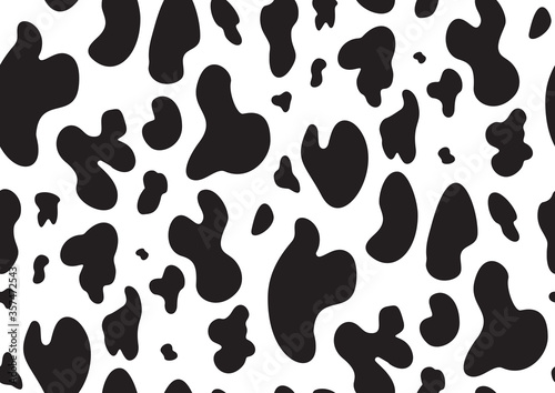 Abstract styled animal skin leopard seamless pattern design. Jaguar, leopard, cheetah, panther fur. Black and white