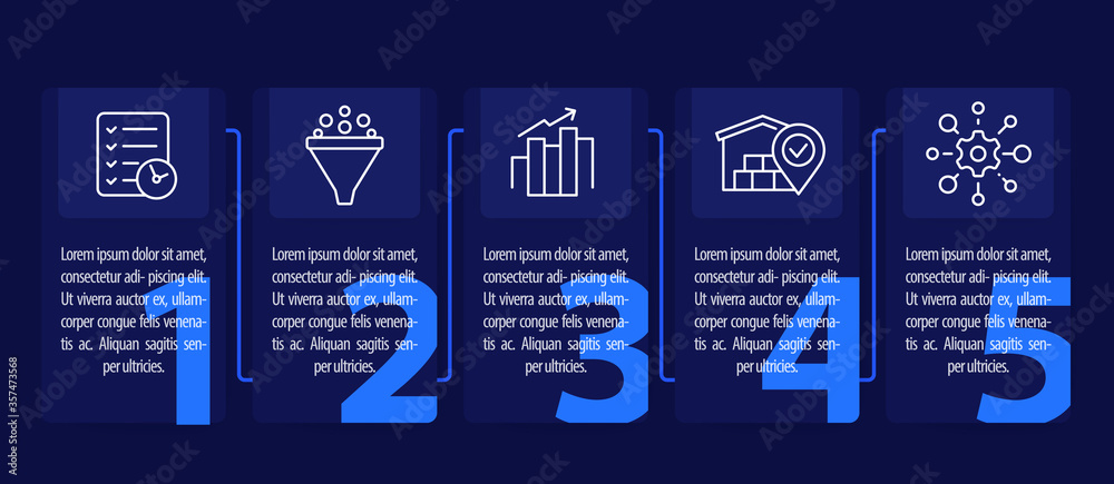 business infographics design with line icons, vector