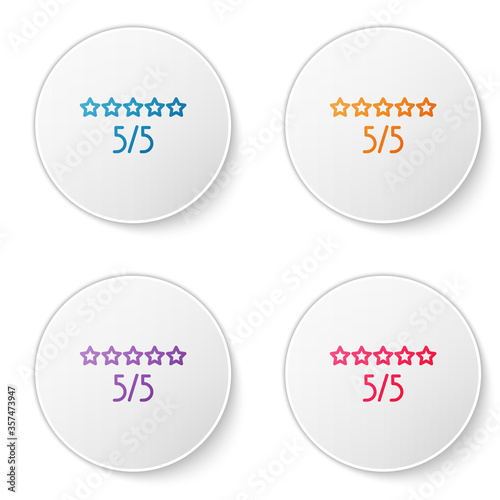 Color line Consumer or customer product rating icon isolated on white background. Set icons in circle buttons. Vector Illustration