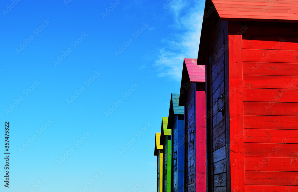 colored baths like houses on the beach colored baths like houses on the beach
