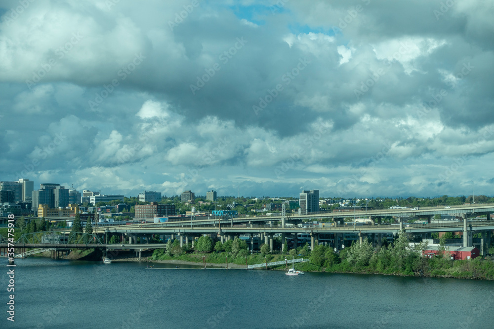 Portland water front and freeway