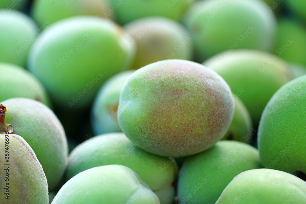 Bowl of green ume Japanese apricot plum fruit Bowl of green ume Japanese apricot plum fruit