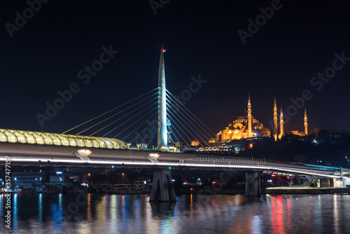 The Golden Horn Metro Bridge in Istanbul, Turkey. photo