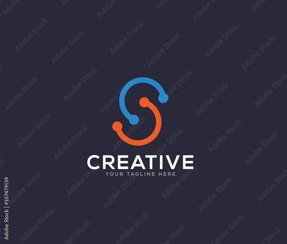 Letter S tech logo design template Letter S tech logo design template