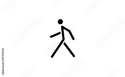 Person walking vector icon. Human figure walk sign.